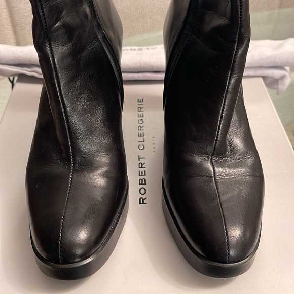 Robert Clergerie Agneau Noir d Noire Wedge Boot - Black - Size 7.5 - Picture 4 of 6